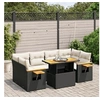 Image de Salon de Jardin avec Coussins 7 pcs, Canapés de Terrasse, Ensemble de Meubles de Patio, Mobilier d'Extérieur, Noir 3273415