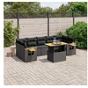 Image de Salon de Jardin avec Coussins 8 pcs, Canapés de Terrasse, Ensemble de Meubles de Patio, Mobilier d'Extérieur, Noir 3273428