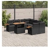 Image de Salon de Jardin avec Coussins 9 pcs, Canapés de Terrasse, Ensemble de Meubles de Patio, Mobilier d'Extérieur, Noir 3273442
