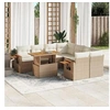 Image de Salon de jardin modulable resine tressee 9 pieces beige 62.0 x 62 x 69 cm