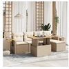 Image de Salon de jardin modulable rotin 5 personnes beige 55 x 62 x 69 cm 6 pieces
