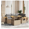 Image de Beige resine tressee 5 pieces salon de jardin modulable 55.0 x 62 x 69