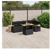 Image de Salon de Jardin avec Coussins 6 pcs, Canapés de Terrasse, Ensemble de Meubles de Patio, Mobilier d'Extérieur, Noir 3273505