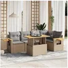 Image de Salon de Jardin avec Coussins 6 pcs, Canapés de Terrasse, Ensemble de Meubles de Patio, Mobilier d'Extérieur, Beige 3273509
