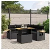 Image de Salon de Jardin avec Coussins 6 pcs, Canapés de Terrasse, Ensemble de Meubles de Patio, Mobilier d'Extérieur, Noir 3273512