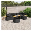 Image de Salon de Jardin avec Coussins 7 pcs, Canapés de Terrasse, Ensemble de Meubles de Patio, Mobilier d'Extérieur, Noir 3273526