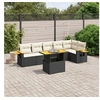 Image de Salon de Jardin avec Coussins 7 pcs, Canapés de Terrasse, Ensemble de Meubles de Patio, Mobilier d'Extérieur, Noir 3273527