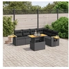 Image de Salon de Jardin avec Coussins 7 pcs, Canapés de Terrasse, Ensemble de Meubles de Patio, Mobilier d'Extérieur, Noir 3273533