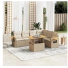 Image de Salon de Jardin avec Coussins 7 pcs, Canapés de Terrasse, Ensemble de Meubles de Patio, Mobilier d'Extérieur, Beige 3273536