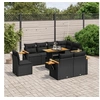 Image de Salon de Jardin avec Coussins 9 pcs, Canapés de Terrasse, Ensemble de Meubles de Patio, Mobilier d'Extérieur, Noir 3273610