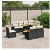 Image de Salon de Jardin avec Coussins 9 pcs, Canapés de Terrasse, Ensemble de Meubles de Patio, Mobilier d'Extérieur, Noir 3273611