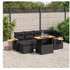 Image de Salon de Jardin avec Coussins 7 pcs, Canapés de Terrasse, Ensemble de Meubles de Patio, Mobilier d'Extérieur, Noir 3273617