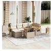 Image de Salon de jardin modulable rotin 6 personnes beige 55 x 62 x 69 cm 7 pieces