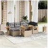 Image de Salon de Jardin avec Coussins 7 pcs, Canapés de Terrasse, Ensemble de Meubles de Patio, Mobilier d'Extérieur, Beige 3273621
