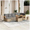 Image de Salon de jardin modulable resine tressee beige 8 pieces 55.0 x 62 x 69