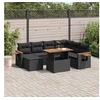 Image de Salon de Jardin avec Coussins 8 pcs, Canapés de Terrasse, Ensemble de Meubles de Patio, Mobilier d'Extérieur, Noir 3273631