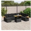 Image de Salon de Jardin avec Coussins 9 pcs, Canapés de Terrasse, Ensemble de Meubles de Patio, Mobilier d'Extérieur, Noir 3273652