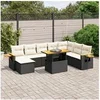 Image de Salon de Jardin avec Coussins 9 pcs, Canapés de Terrasse, Ensemble de Meubles de Patio, Mobilier d'Extérieur, Noir 3273653