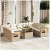 Image de Salon de jardin modulable resine tressee beige 10 pieces 55.0 x 62 x 69 cm