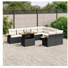 Image de Salon de Jardin avec Coussins 10 pcs, Canapés de Terrasse, Ensemble de Meubles de Patio, Mobilier d'Extérieur, Noir 3273674