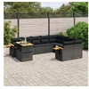 Image de Salon de Jardin avec Coussins 4 pcs, Canapés de Terrasse, Ensemble de Meubles de Patio, Mobilier d'Extérieur, Noir 3249416