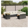 Image de Salon de Jardin avec Coussins 10 pcs, Canapés de Terrasse, Ensemble de Meubles de Patio, Mobilier d'Extérieur, Noir 3273681