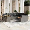 Image de Salon de Jardin avec Coussins 10 pcs, Canapés de Terrasse, Ensemble de Meubles de Patio, Mobilier d'Extérieur, Gris 3273685