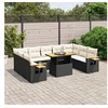 Image de Salon de Jardin avec Coussins 11 pcs, Canapés de Terrasse, Ensemble de Meubles de Patio, Mobilier d'Extérieur, Noir 3273688