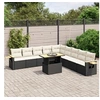 Image de Salon de Jardin avec Coussins 11 pcs, Canapés de Terrasse, Ensemble de Meubles de Patio, Mobilier d'Extérieur, Noir 3273702