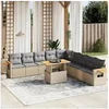 Image de Salon de Jardin avec Coussins 11 pcs, Canapés de Terrasse, Ensemble de Meubles de Patio, Mobilier d'Extérieur, Beige 3273705