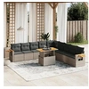 Image de Salon de Jardin avec Coussins 9 pcs, Canapés de Terrasse, Ensemble de Meubles de Patio, Mobilier d'Extérieur, Beige 3256982