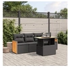 Image de Salon de Jardin avec Coussins 5 pcs, Canapés de Terrasse, Ensemble de Meubles de Patio, Mobilier d'Extérieur, Noir 3273834