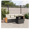 Image de Salon de Jardin avec Coussins 5 pcs, Canapés de Terrasse, Ensemble de Meubles de Patio, Mobilier d'Extérieur, Noir 3273835