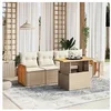 Image de Salon de jardin modulable resine tressee beige 5 pieces x 59 x 69