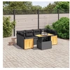 Image de Salon de jardin modulable resine tressee noir 7 pieces 55.0 x 59 x 69 6 personnes