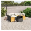 Image de Salon de jardin modulable 7 pieces noir resine tressee 62 x 55 x 69 cm 6 personnes