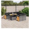 Image de Salon de Jardin avec Coussins 9 pcs, Canapés de Terrasse, Ensemble de Meubles de Patio, Mobilier d'Extérieur, Noir 3273883
