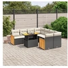 Image de Salon de Jardin avec Coussins 9 pcs, Canapés de Terrasse, Ensemble de Meubles de Patio, Mobilier d'Extérieur, Noir 3273884