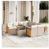 Image de Salon de jardin modulable resine tressee beige 9 pieces x 59 x 69