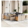 Image de Salon de jardin modulable resine tressee beige 9 pieces 62 x 55 x 69