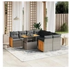 Image de Salon de jardin modulable resine tressee gris 9 pieces x 59 x 69