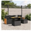 Image de Salon de Jardin avec Coussins 6 pcs, Canapés de Terrasse, Ensemble de Meubles de Patio, Mobilier d'Extérieur, Noir 3273932