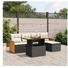 Image de Salon de Jardin avec Coussins 6 pcs, Canapés de Terrasse, Ensemble de Meubles de Patio, Mobilier d'Extérieur, Noir 3273933