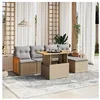 Image de Salon de Jardin avec Coussins 6 pcs, Canapés de Terrasse, Ensemble de Meubles de Patio, Mobilier d'Extérieur, Beige 3273936
