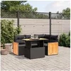 Image de Salon de Jardin avec Coussins 5 pcs, Canapés de Terrasse, Ensemble de Meubles de Patio, Mobilier d'Extérieur, Noir 3273939