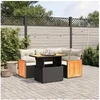 Image de Salon de Jardin avec Coussins 5 pcs, Canapés de Terrasse, Ensemble de Meubles de Patio, Mobilier d'Extérieur, Noir 3273940