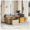 Image de Salon de jardin modulable 5 pieces beige resine tressee 62 x 55 x 69 cm