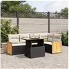 Image de Salon de Jardin avec Coussins 6 pcs, Canapés de Terrasse, Ensemble de Meubles de Patio, Mobilier d'Extérieur, Noir 3273947
