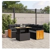 Image de Salon de Jardin avec Coussins 6 pcs, Canapés de Terrasse, Ensemble de Meubles de Patio, Mobilier d'Extérieur, Noir 3273953