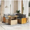 Image de Salon de Jardin avec Coussins 6 pcs, Canapés de Terrasse, Ensemble de Meubles de Patio, Mobilier d'Extérieur, Beige 3273957